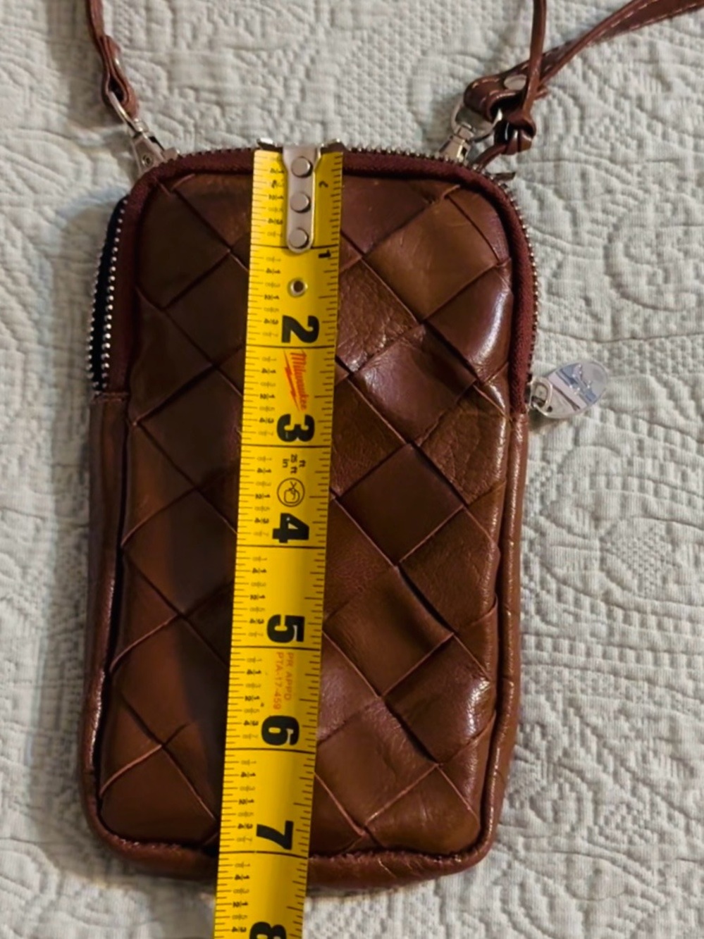 Ashwood unisex cross bodybag, leather woven, like new. - Picture 6 of 11